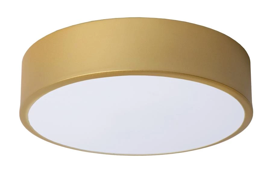 Lucide UNAR - Plafonnière - Ø 20 cm - LED 3 StepDim - 1x12W 2700K - Mat Goud / Messing - uitgezet